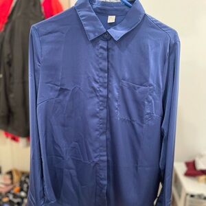 Sleek Blue Button-Up Shirt